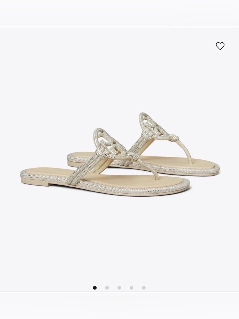 Tory Burch Stone Gray Miller Pavé Knotted Sandals - Picture 12 of 14